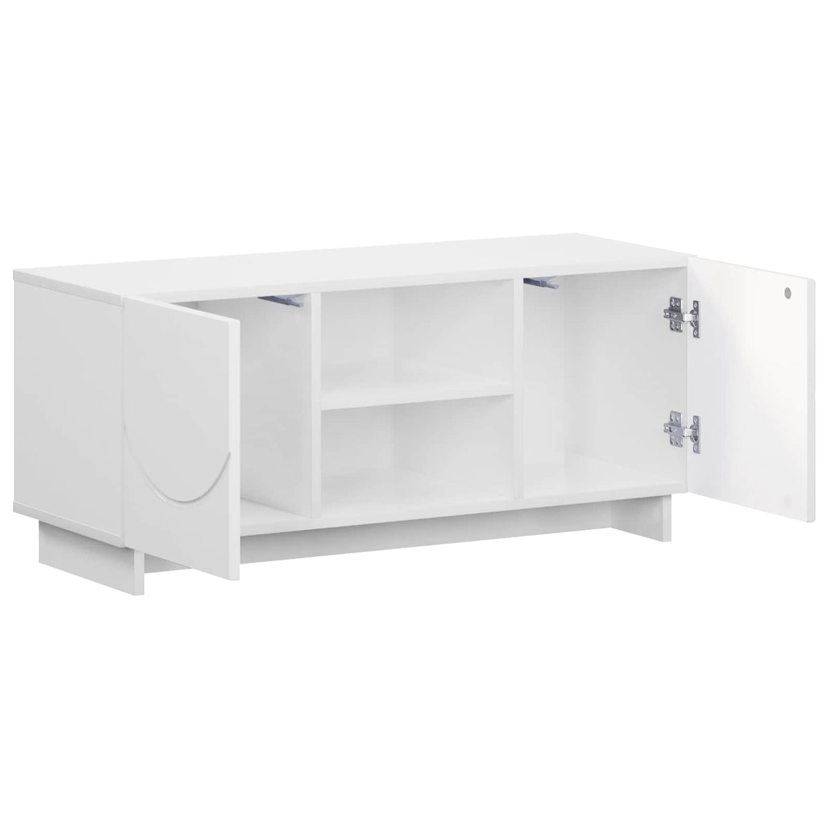 TV Stand 90 x 34.5 x 40 cm High Gloss White Engineered Wood