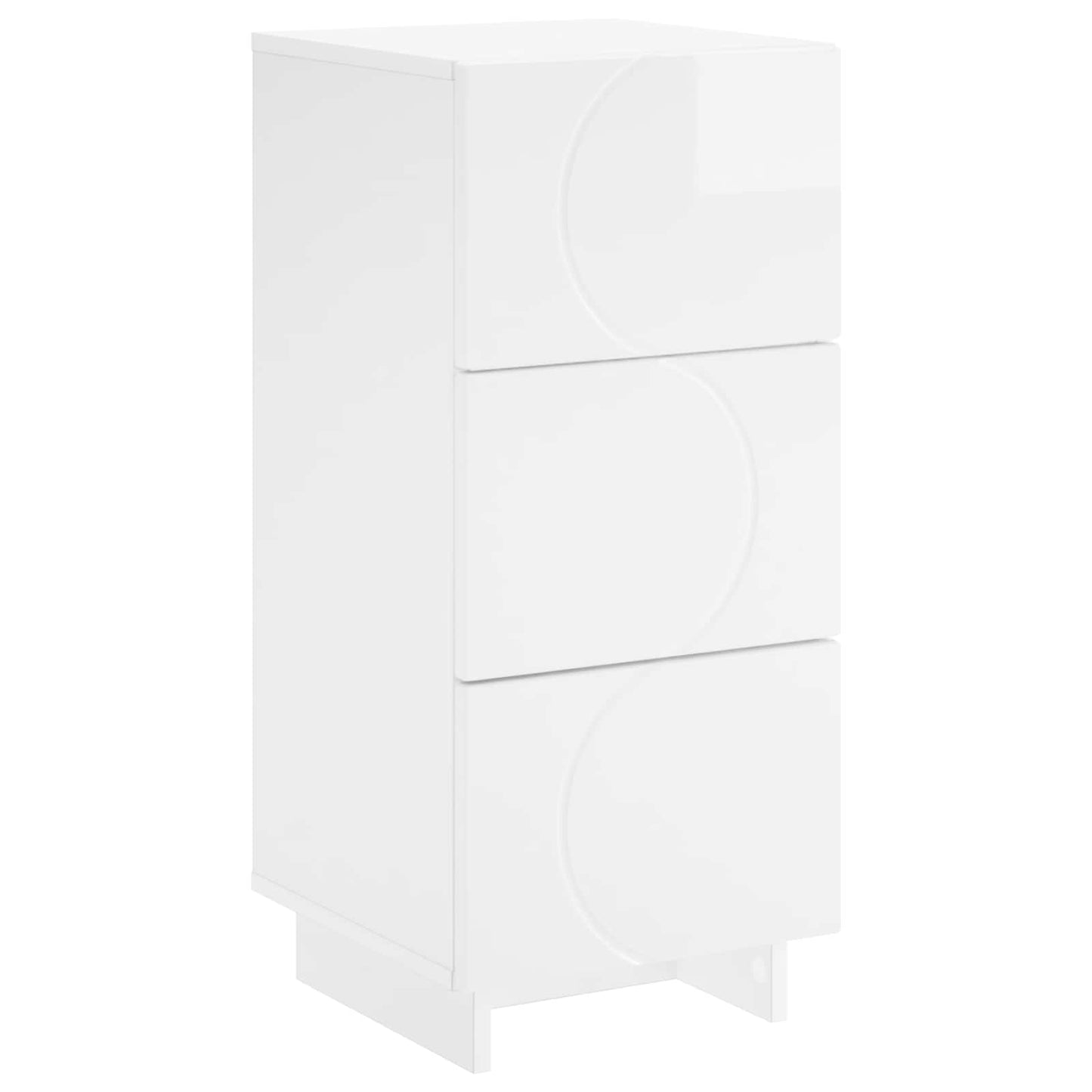 Sideboard High Gloss White 33.5 x 34.5 x 75 cm Engineered Wood