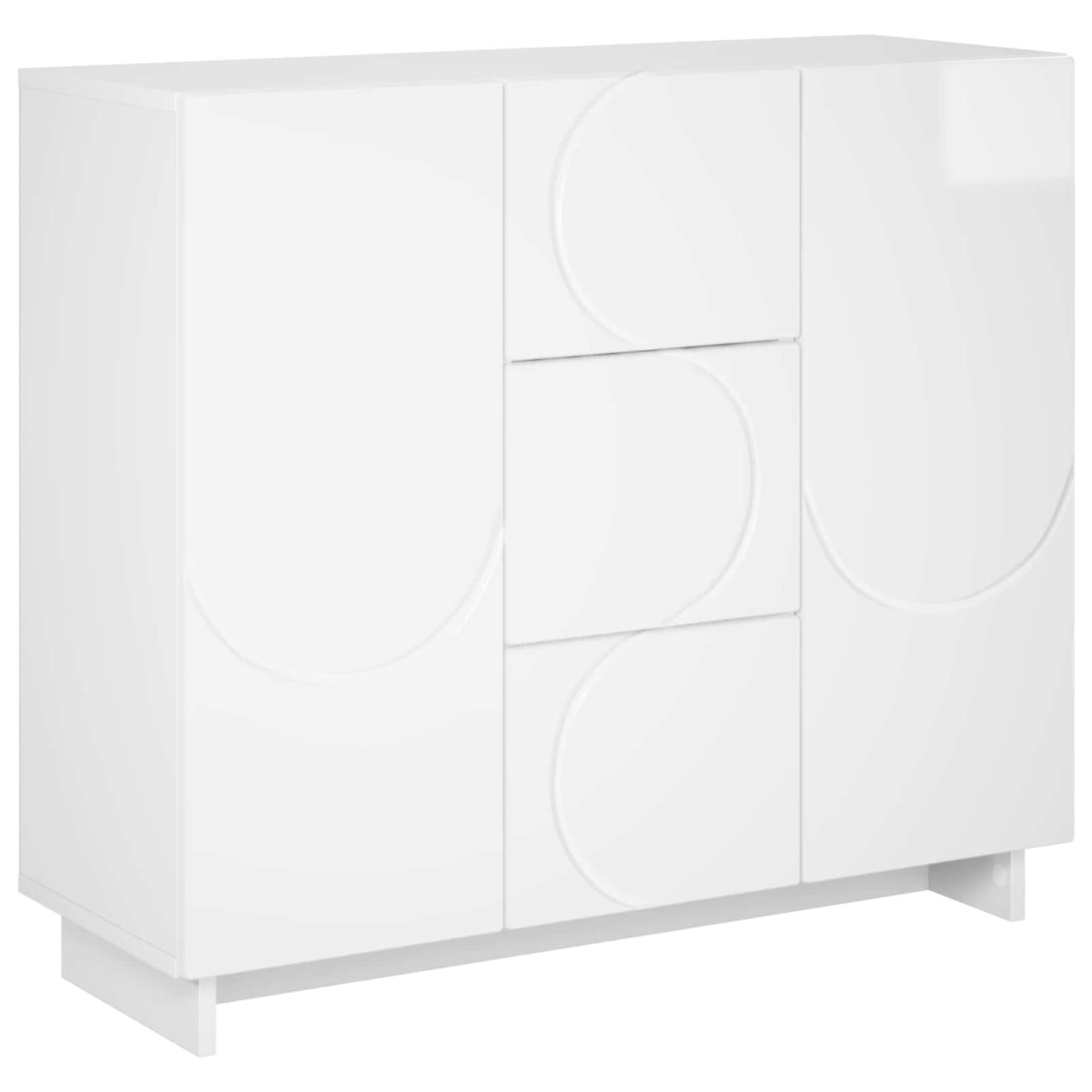 Sideboard High Gloss White 85.5 x 31 x 75 cm Engineered Wood