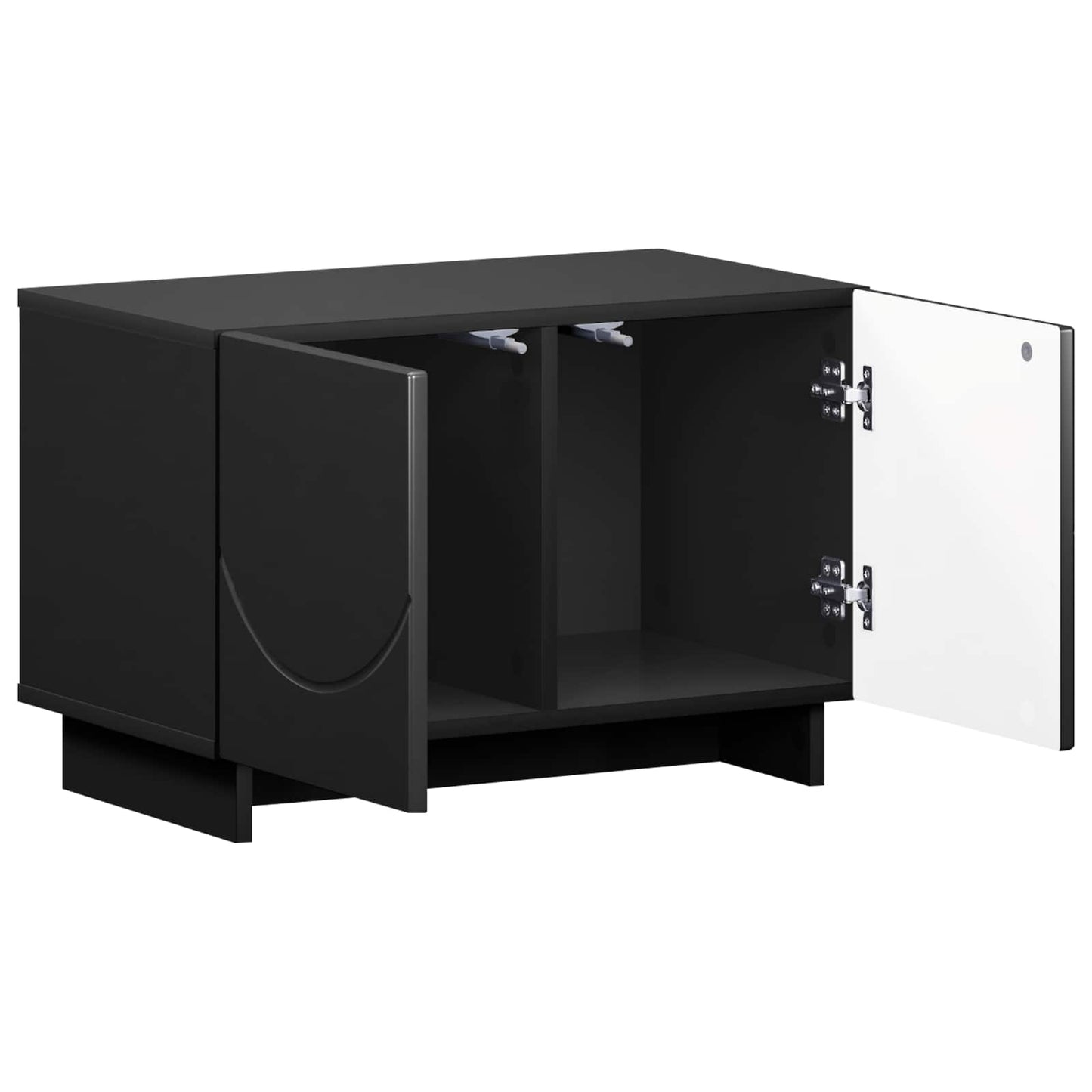 TV Stand 60 x 34.5 x 40 cm Black Engineered Wood