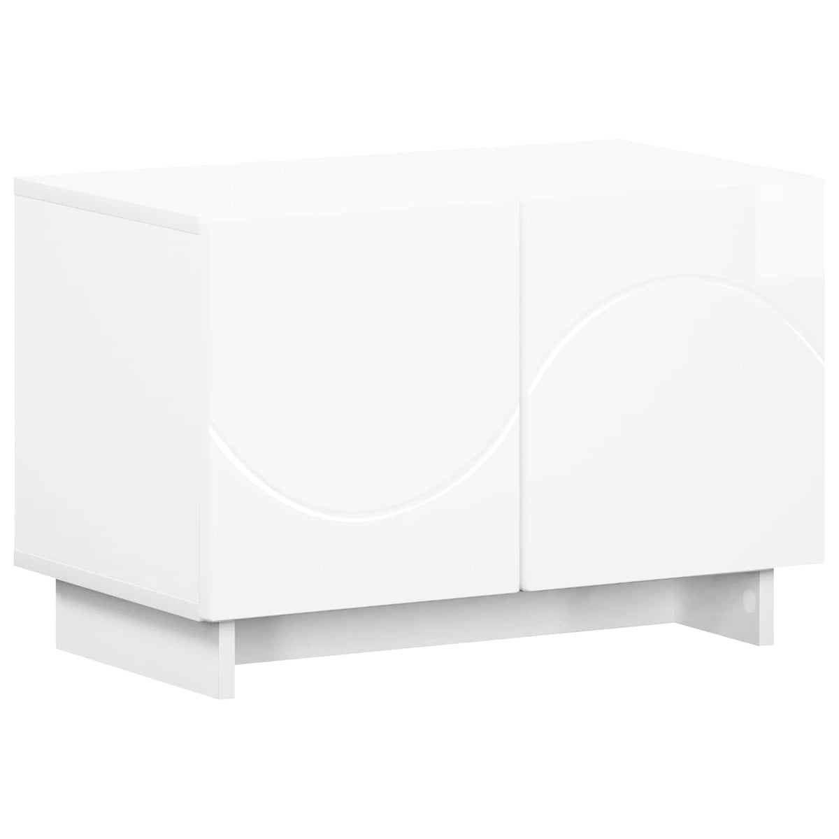 TV Stand 60 x 34.5 x 40 cm High Gloss White Engineered Wood