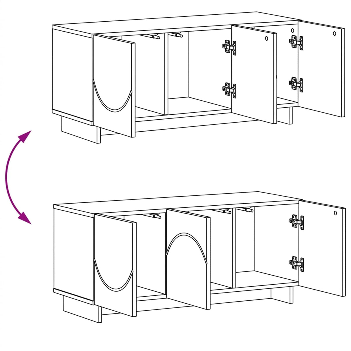 TV Stand 90 x 34.5 x 40 cm White Engineered Wood