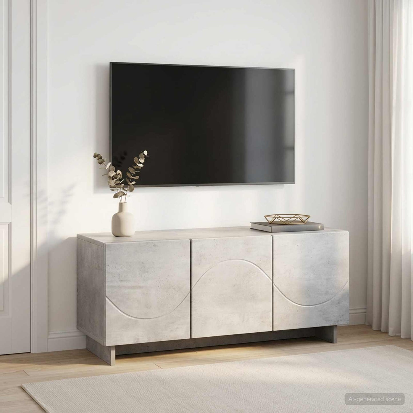 TV Stand 90 x 34.5 x 40 cm Concrete Grey Engineered Wood
