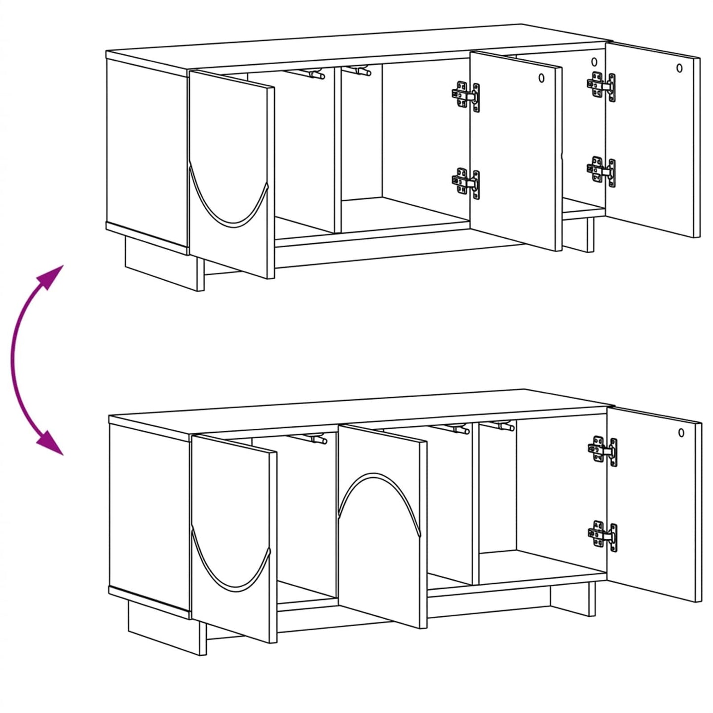 TV Stand 90 x 34.5 x 40 cm High Gloss White Engineered Wood