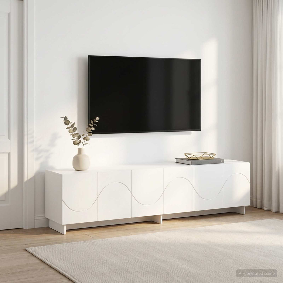 TV Stand 180 x 34.5 x 40 cm White Engineered Wood