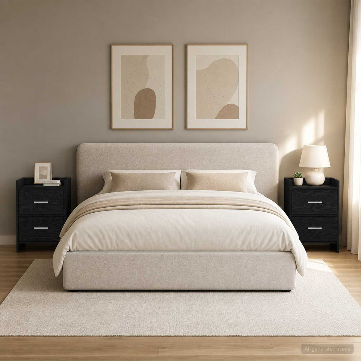 Bedside Tables 2 pcs Black Oak 40 x 30 x 60 cm Engineered Wood