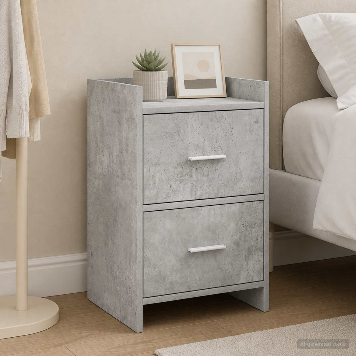 Bedside Tables Concrete Grey 40 x 30 x 60 cm Engineered Wood
