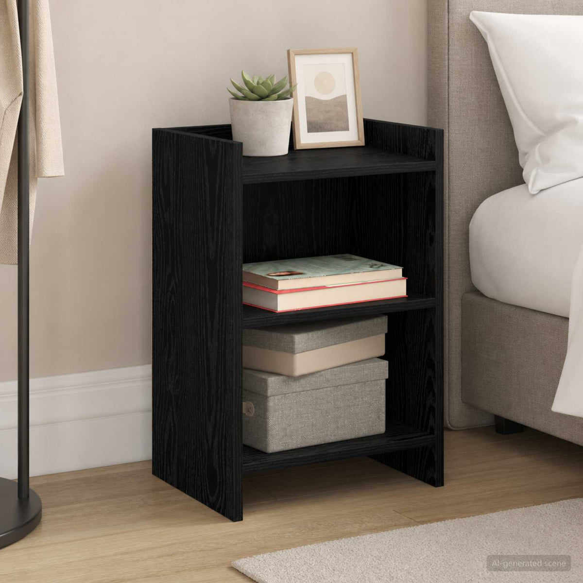 Bedside Tables 2 pcs Black Oak 40 x 30 x 60 cm Engineered Wood