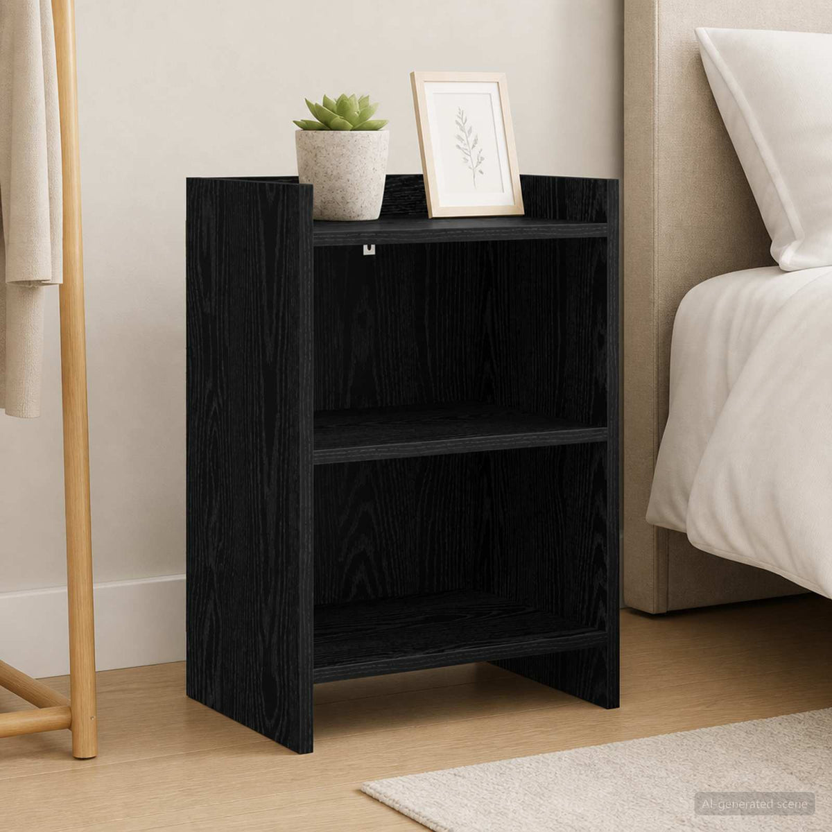 Bedside Tables Black Oak 40 x 30 x 60 cm Engineered Wood