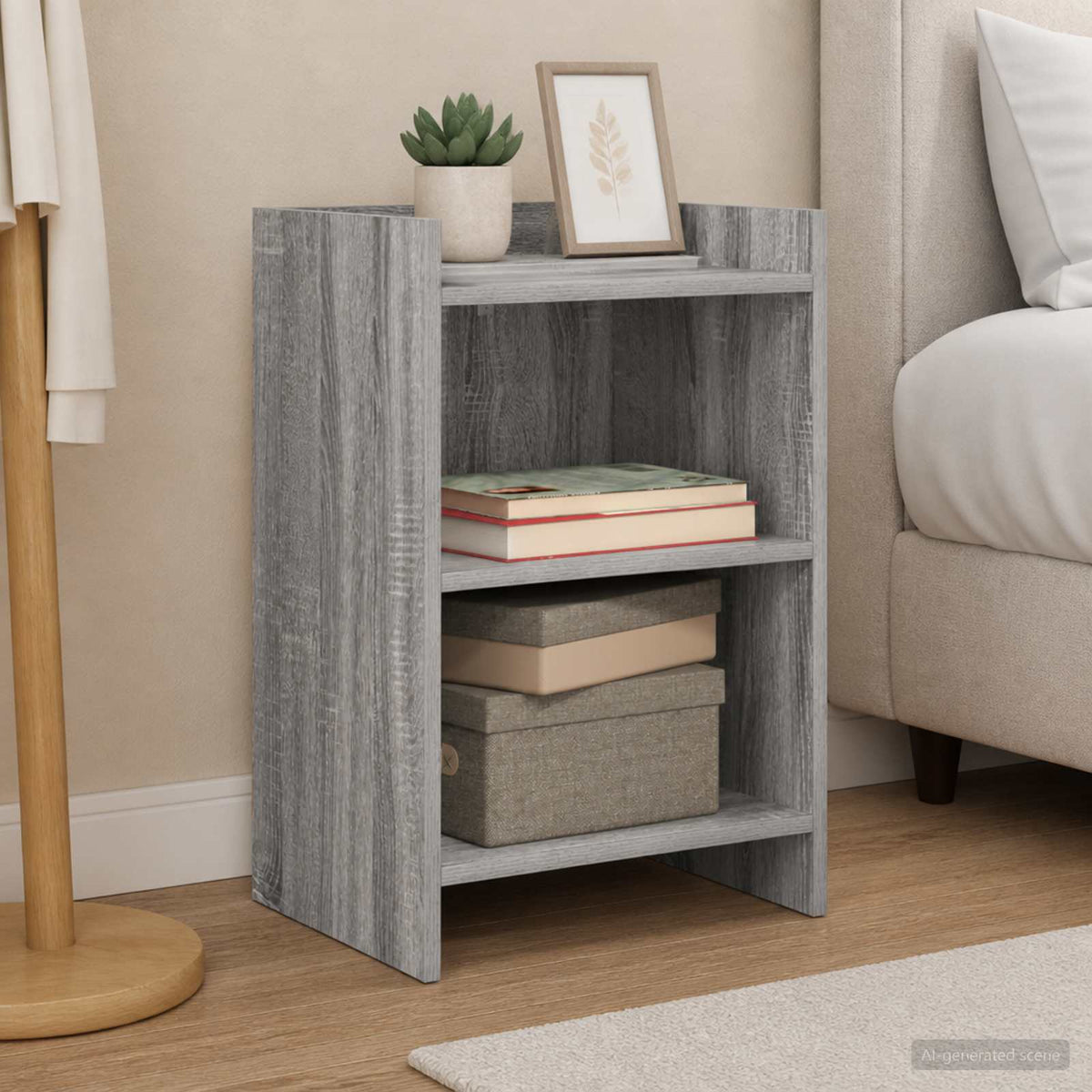 Bedside Tables Grey Sonoma 40 x 30 x 60 cm Engineered Wood