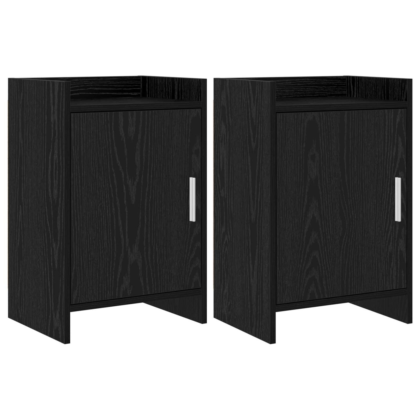 Bedside Tables 2 pcs Black Oak 40 x 30 x 60 cm Engineered Wood