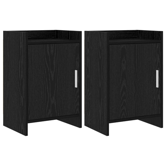 Bedside Tables 2 pcs Black Oak 40 x 30 x 60 cm Engineered Wood