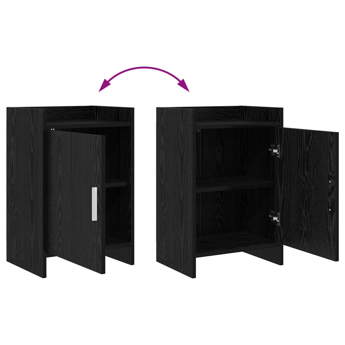 Bedside Tables 2 pcs Black Oak 40 x 30 x 60 cm Engineered Wood