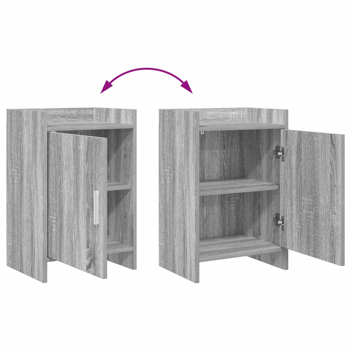 Bedside Tables Grey Sonoma 40 x 30 x 60 cm Engineered Wood