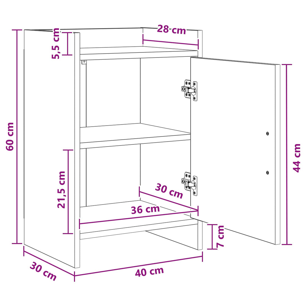 Bedside Tables 2 pcs Artisan Oak 40 x 30 x 60 cm