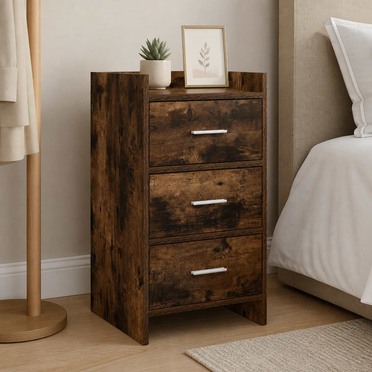 Bedside Tables Smoked Oak 40 x 36 x 70 cm Engineered Wood