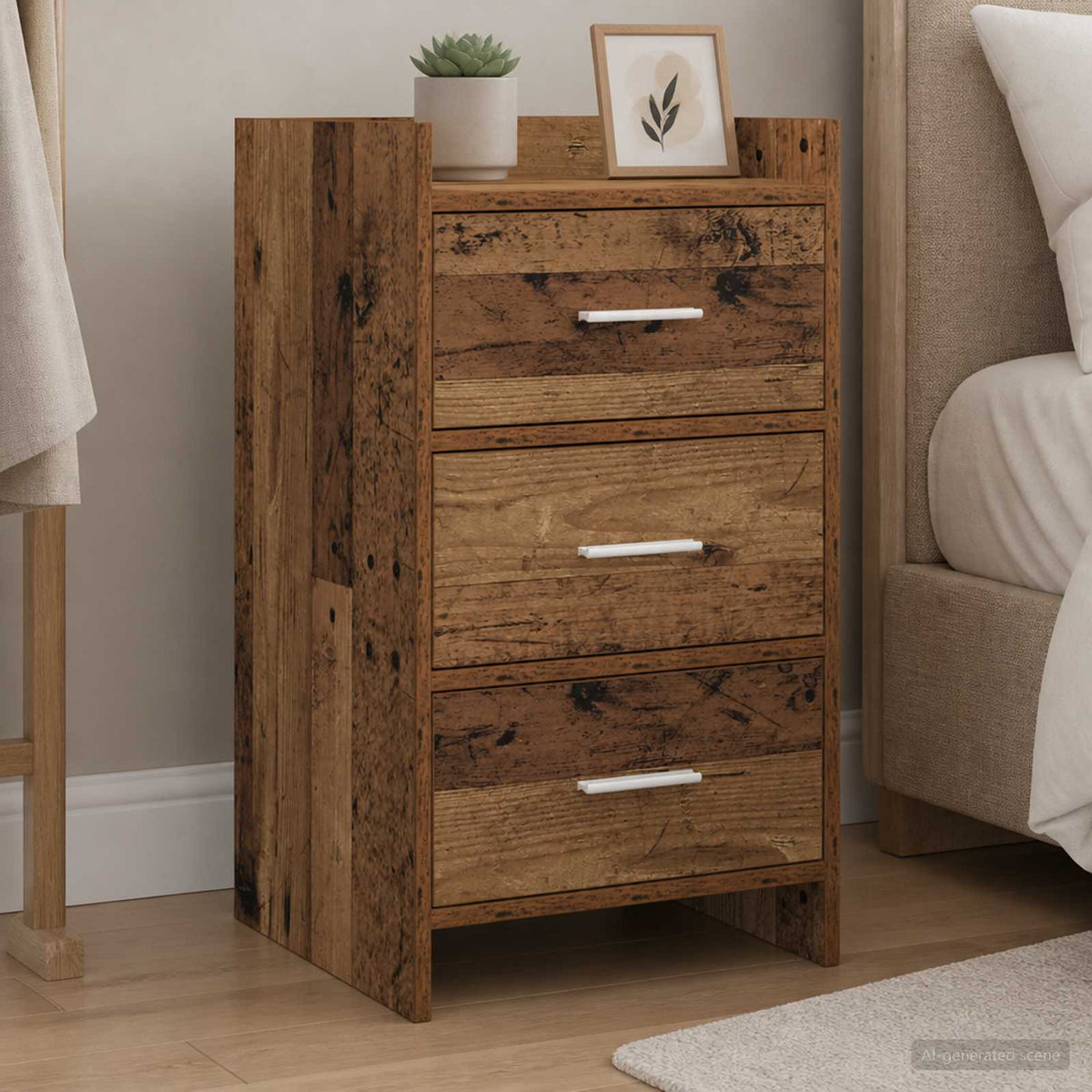 Bedside Tables Old Wood 40 x 36 x 70 cm Engineered Wood