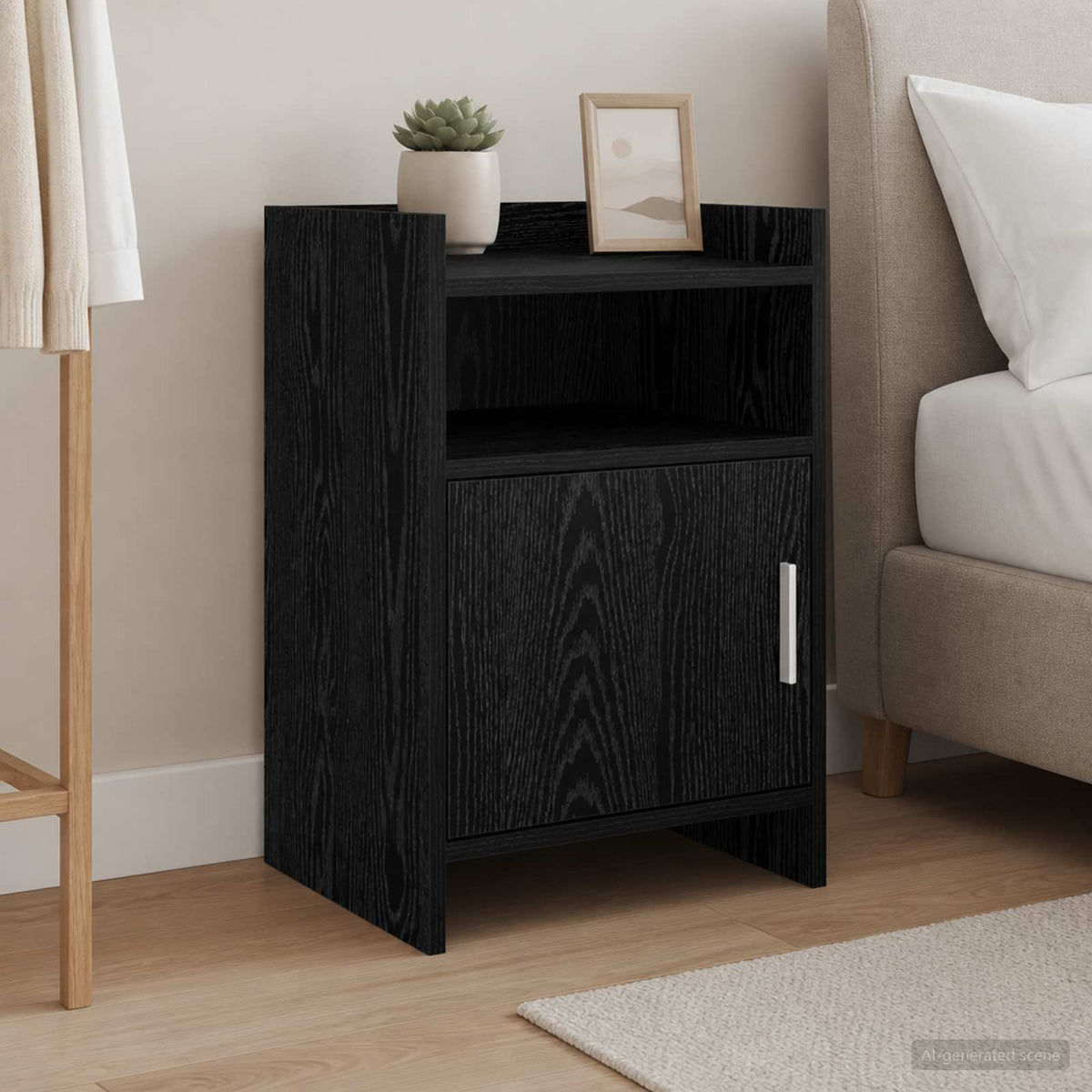 Bedside Tables Black Oak 40 x 36 x 60 cm Engineered Wood