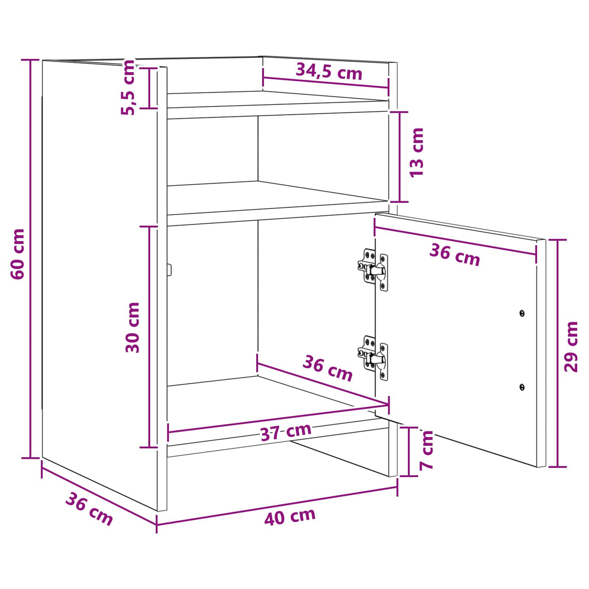Bedside Tables Smoked Oak 40 x 36 x 60 cm Engineered Wood