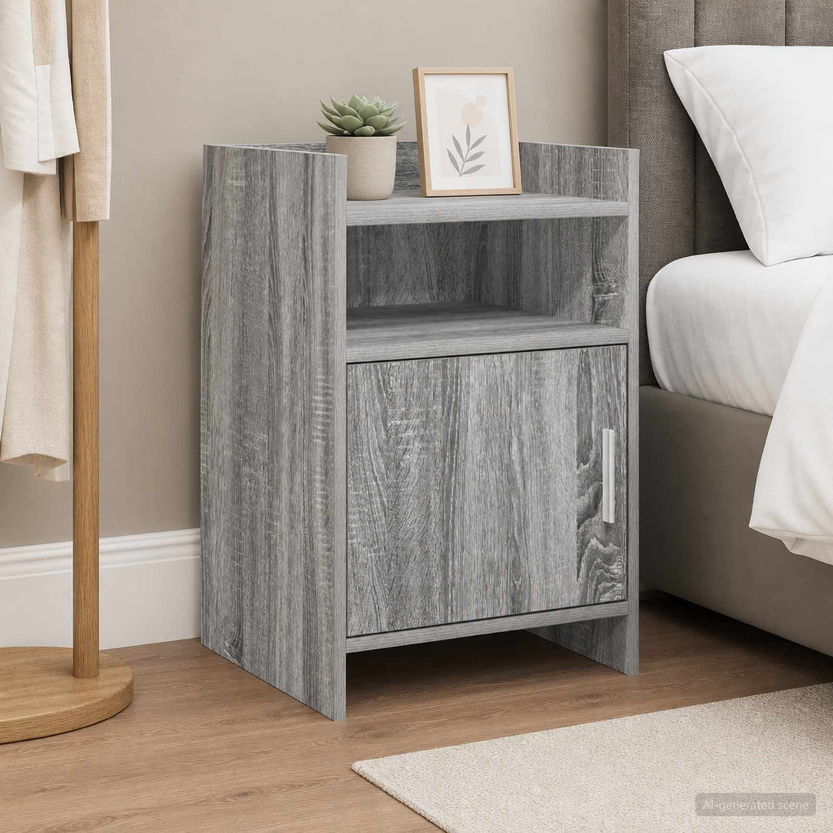 Bedside Tables Grey Sonoma 40 x 36 x 60 cm Engineered Wood