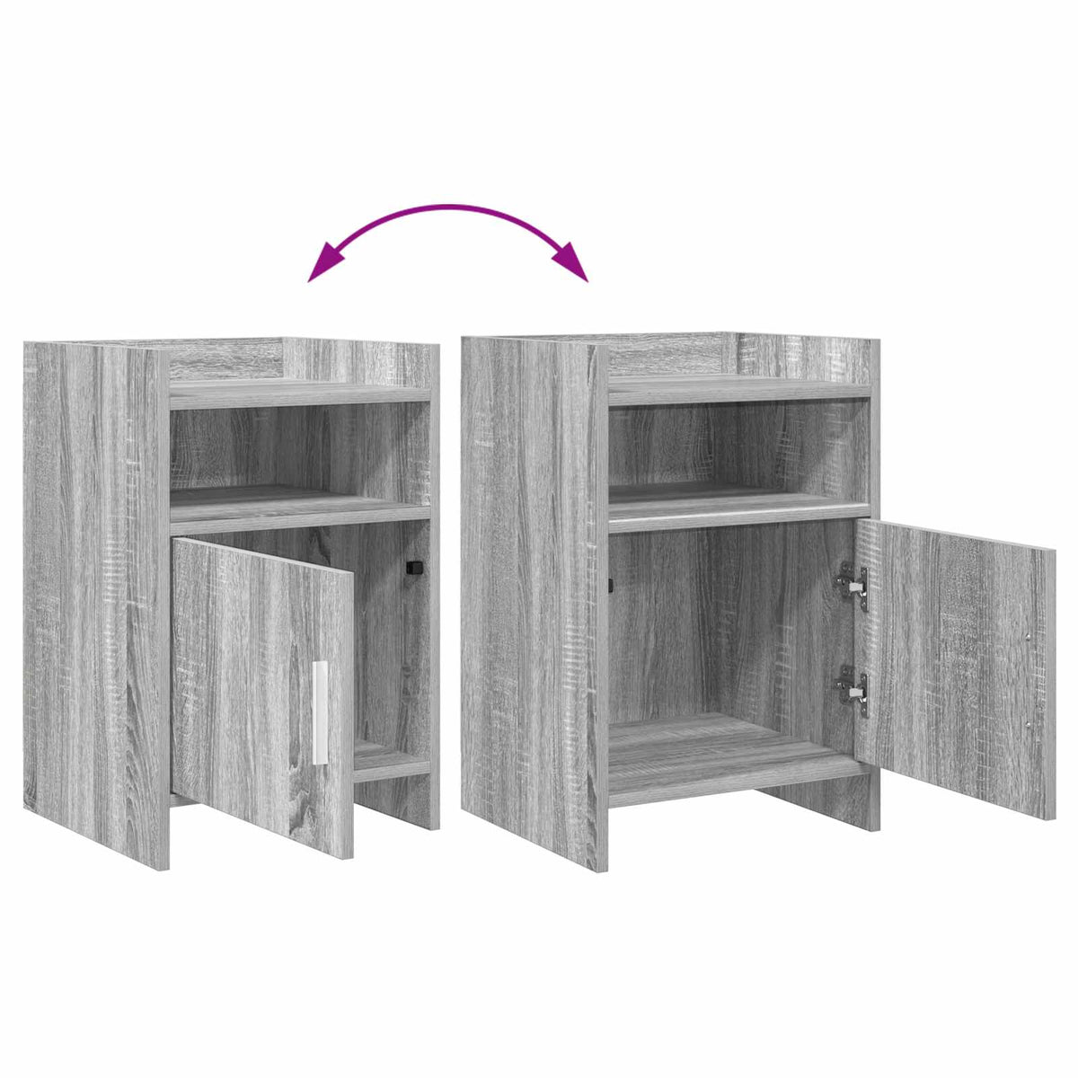 Bedside Tables Grey Sonoma 40 x 36 x 60 cm Engineered Wood