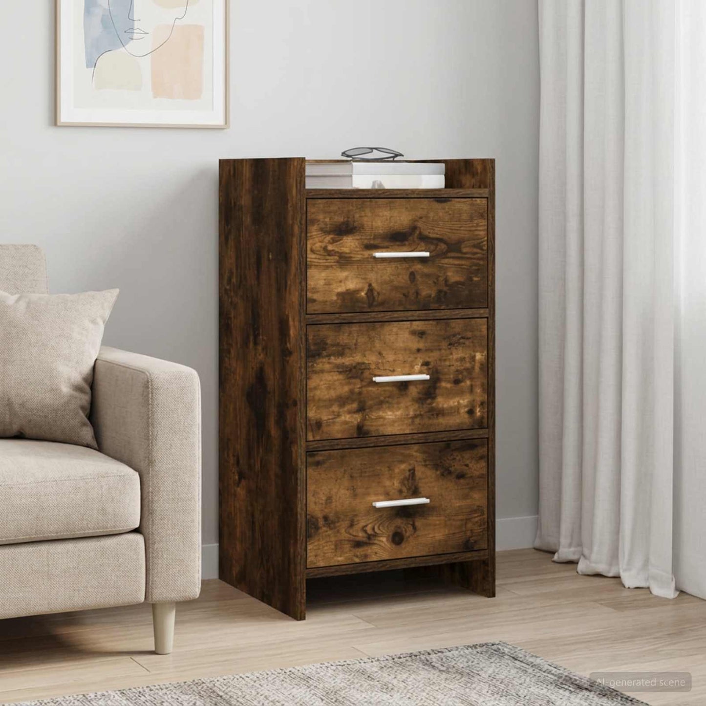 Sideboard Smoked Oak 40 x 36 x 80 cm Engineered Wood