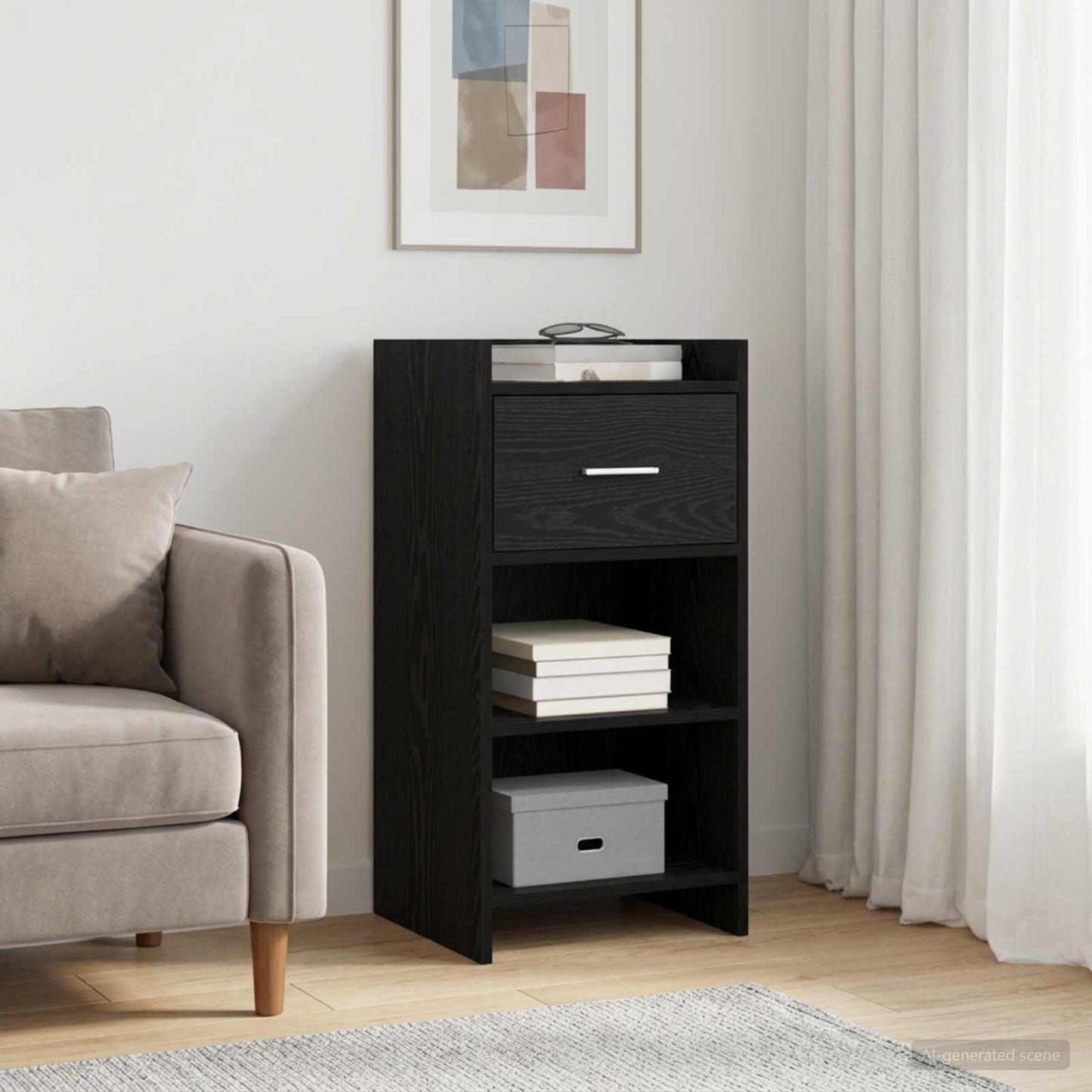 Sideboard Black Oak 40 x 36 x 80 cm Engineered Wood