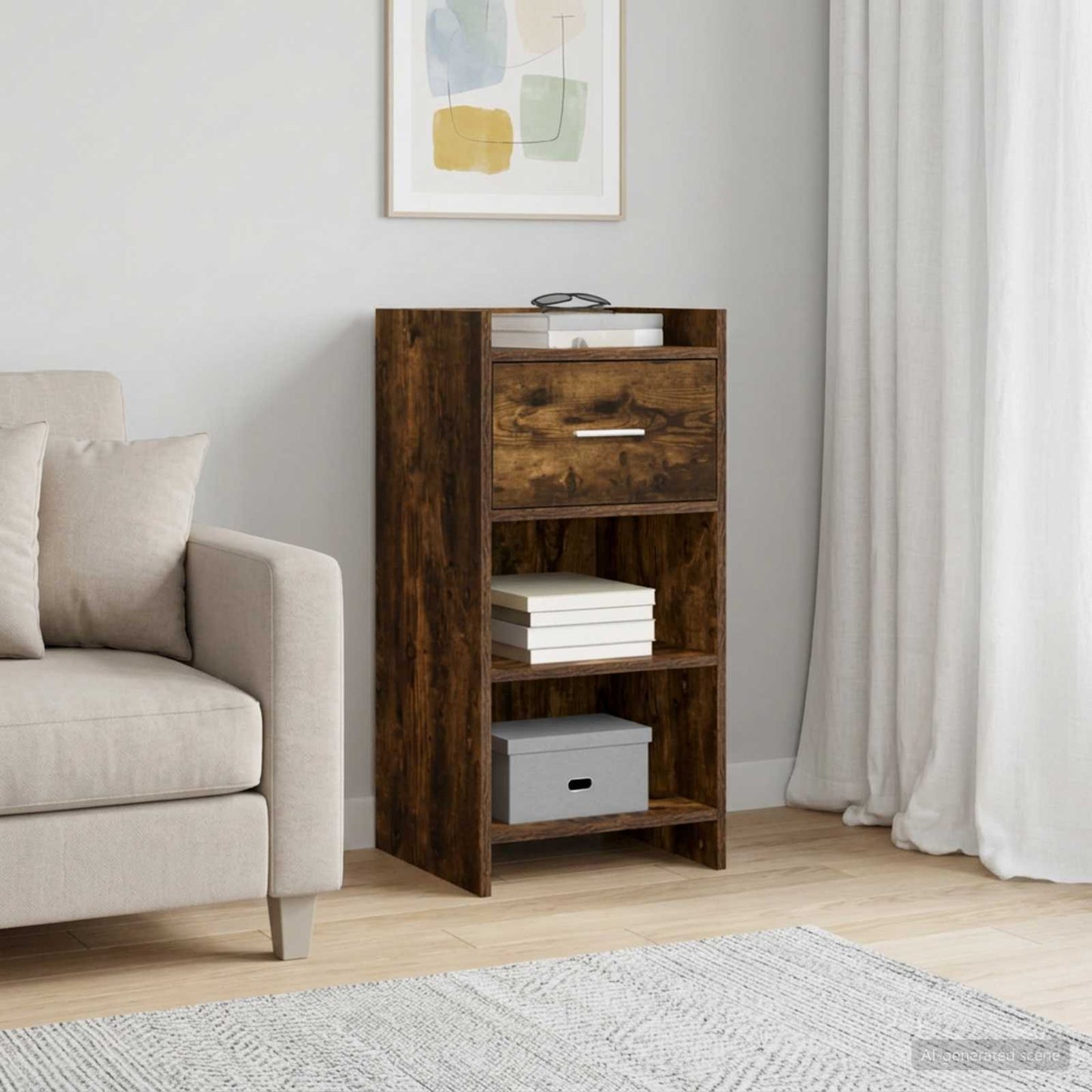 Sideboard Smoked Oak 40 x 36 x 80 cm Engineered Wood
