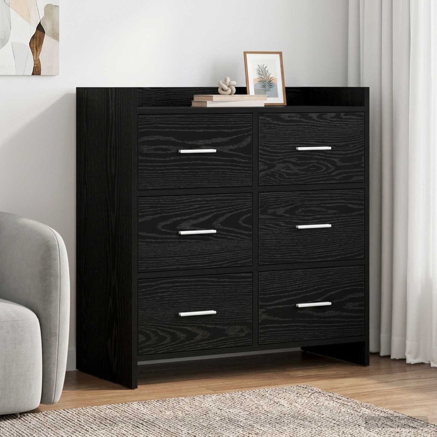 Sideboard Black Oak 75 x 33 x 80 cm Engineered Wood