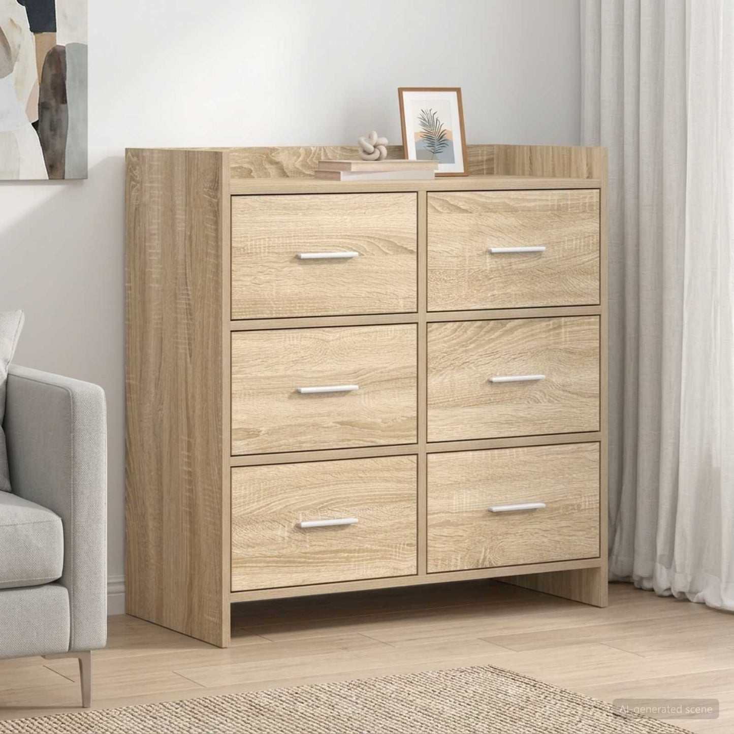 Sideboard Sonoma Oak 75 x 33 x 80 cm Engineered Wood
