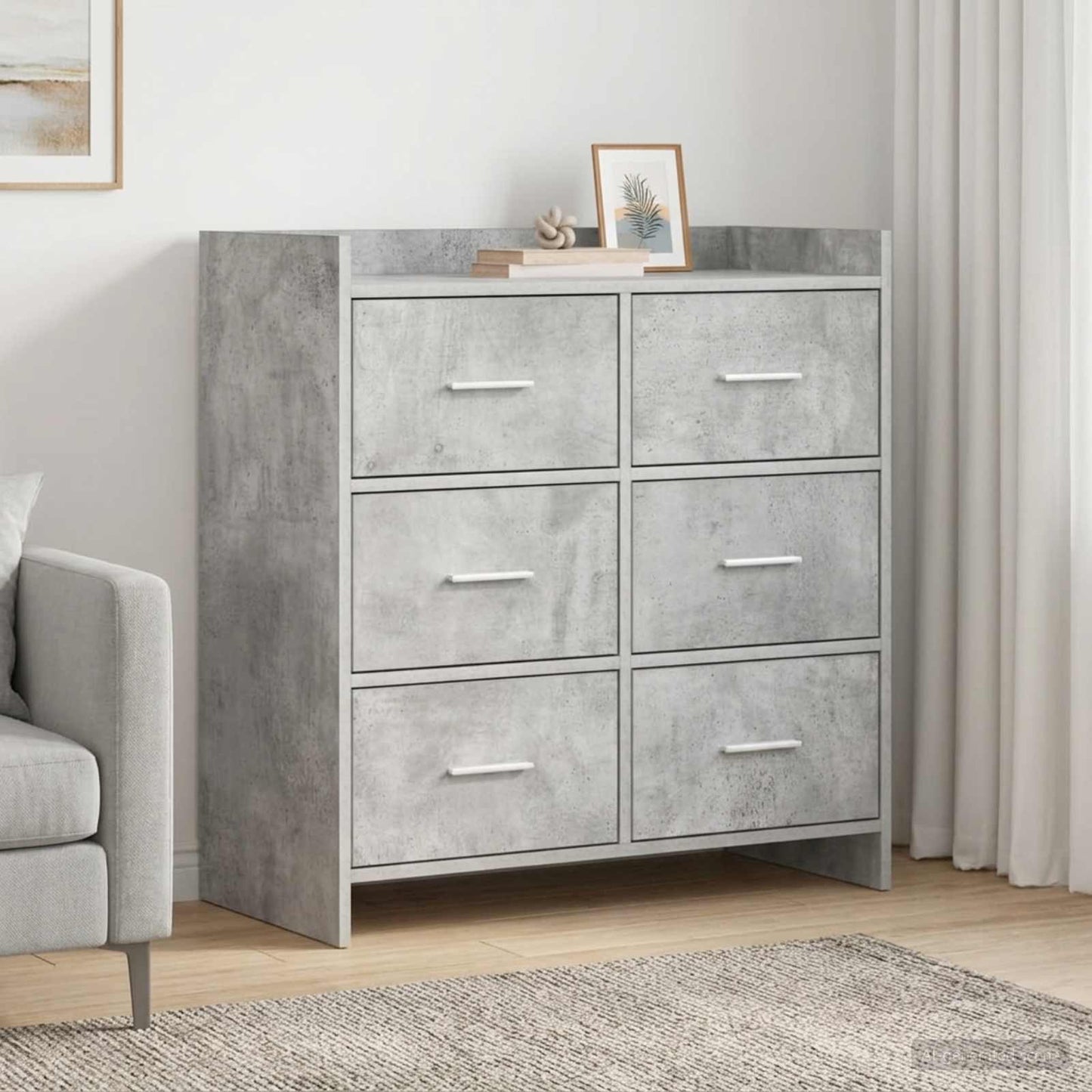 Sideboard Concrete Grey 75 x 33 x 80 cm Engineered Wood