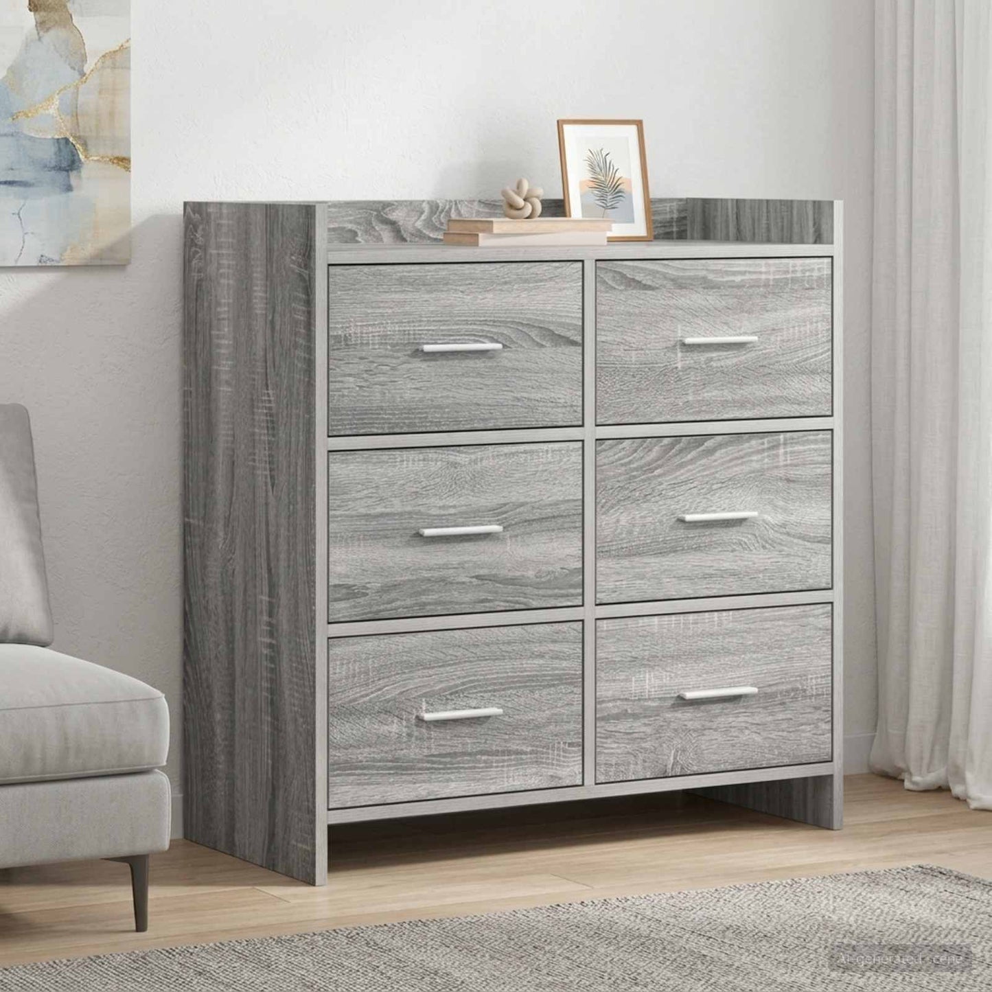 Sideboard Grey Sonoma 75 x 33 x 80 cm Engineered Wood