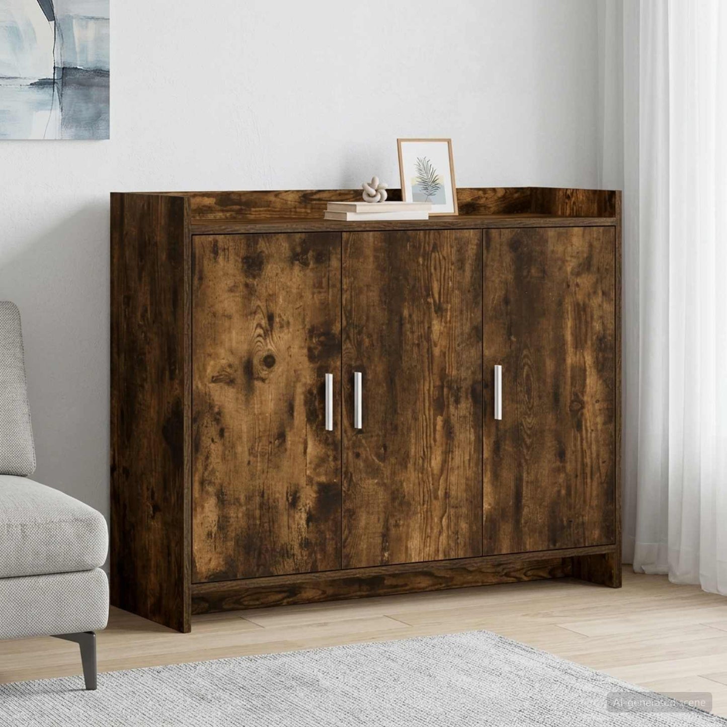 Sideboard Smoked Oak 98.5 x 33 x 80 cm Engineered Wood