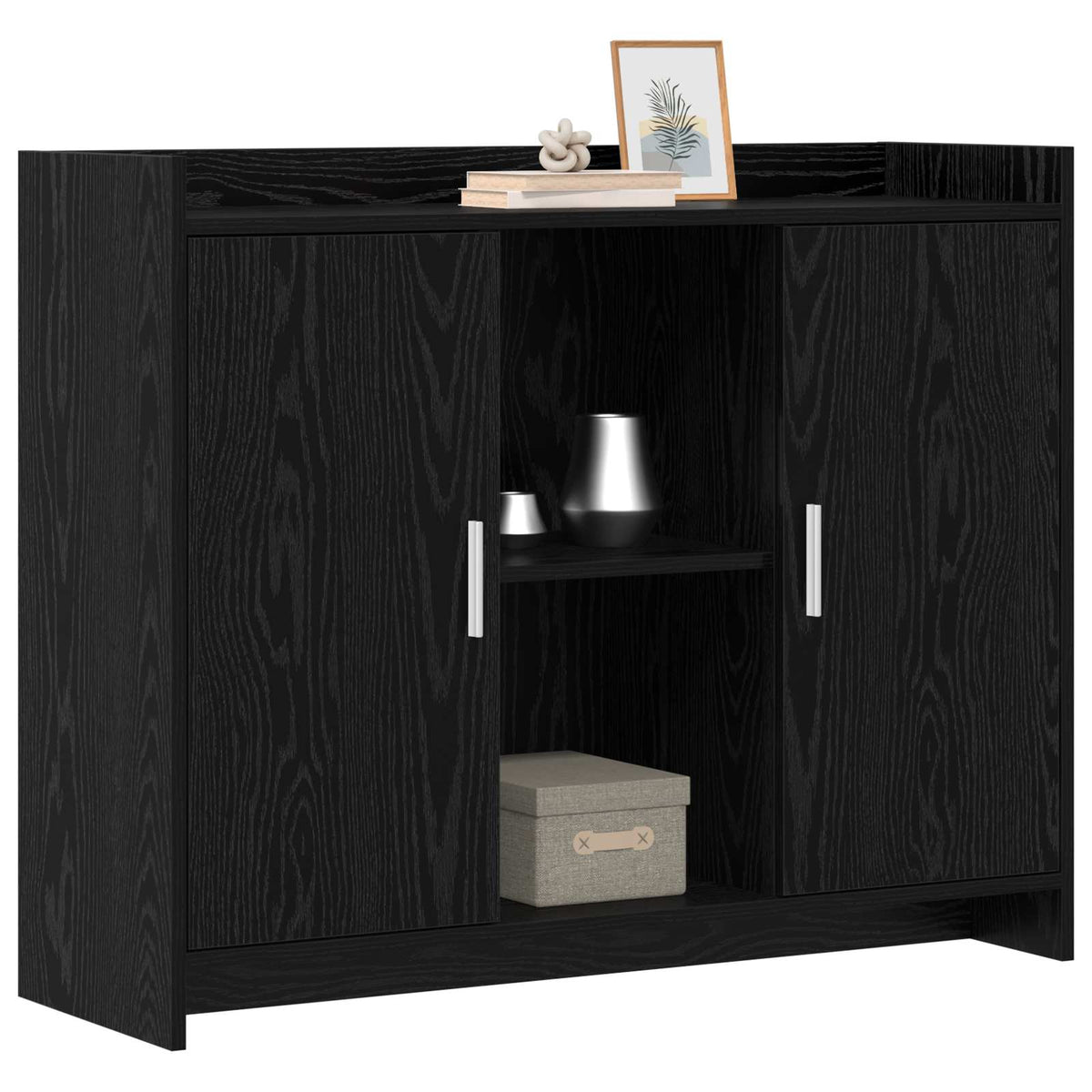 Sideboard Black Oak 98.5 x 33 x 80 cm Engineered Wood