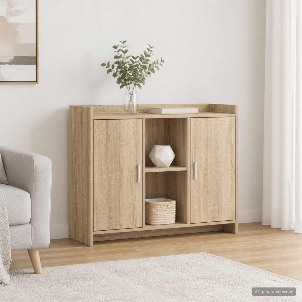 Sideboard Sonoma Oak 98.5 x 33 x 80 cm Engineered Wood