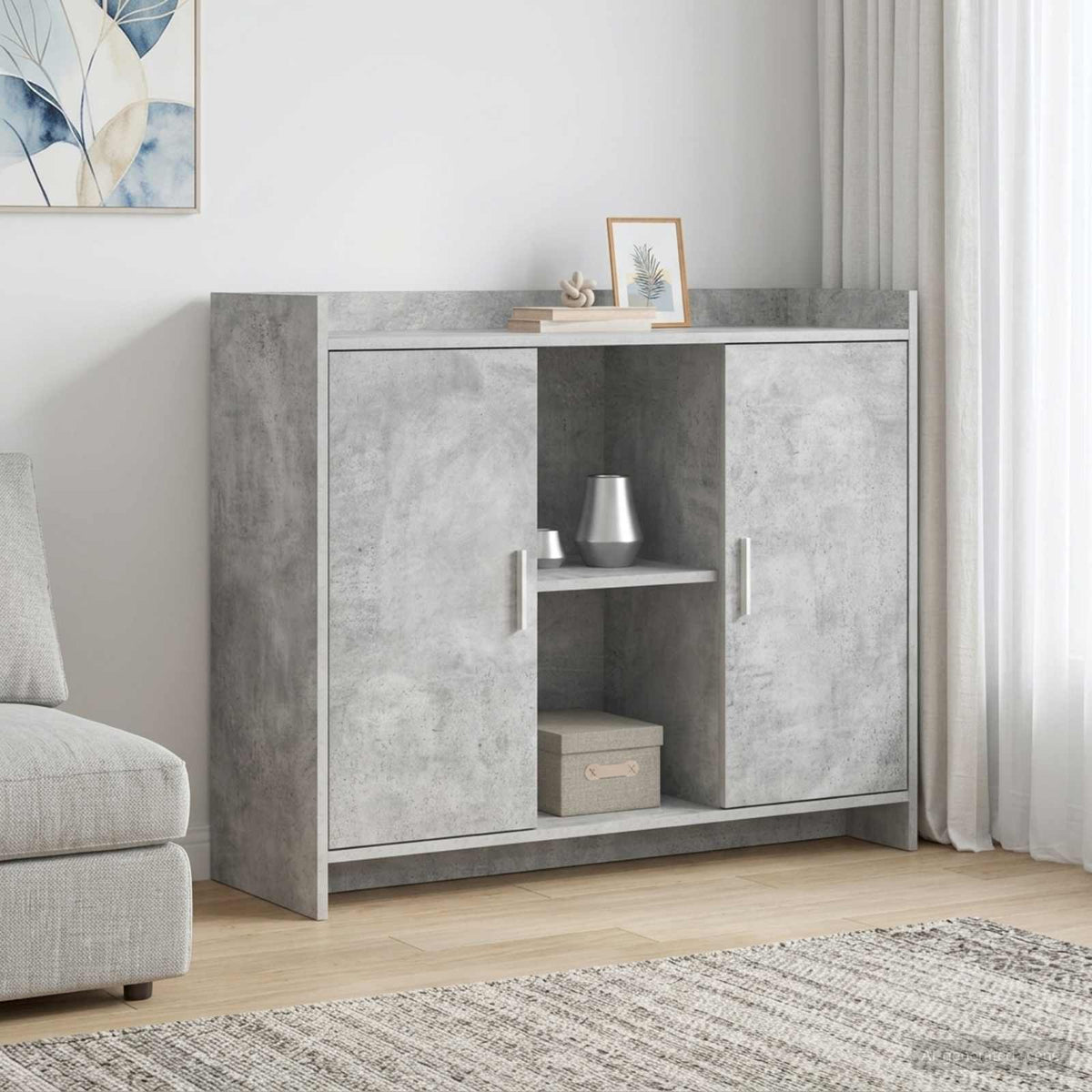 Sideboard Concrete Grey 98.5 x 33 x 80 cm Engineered Wood