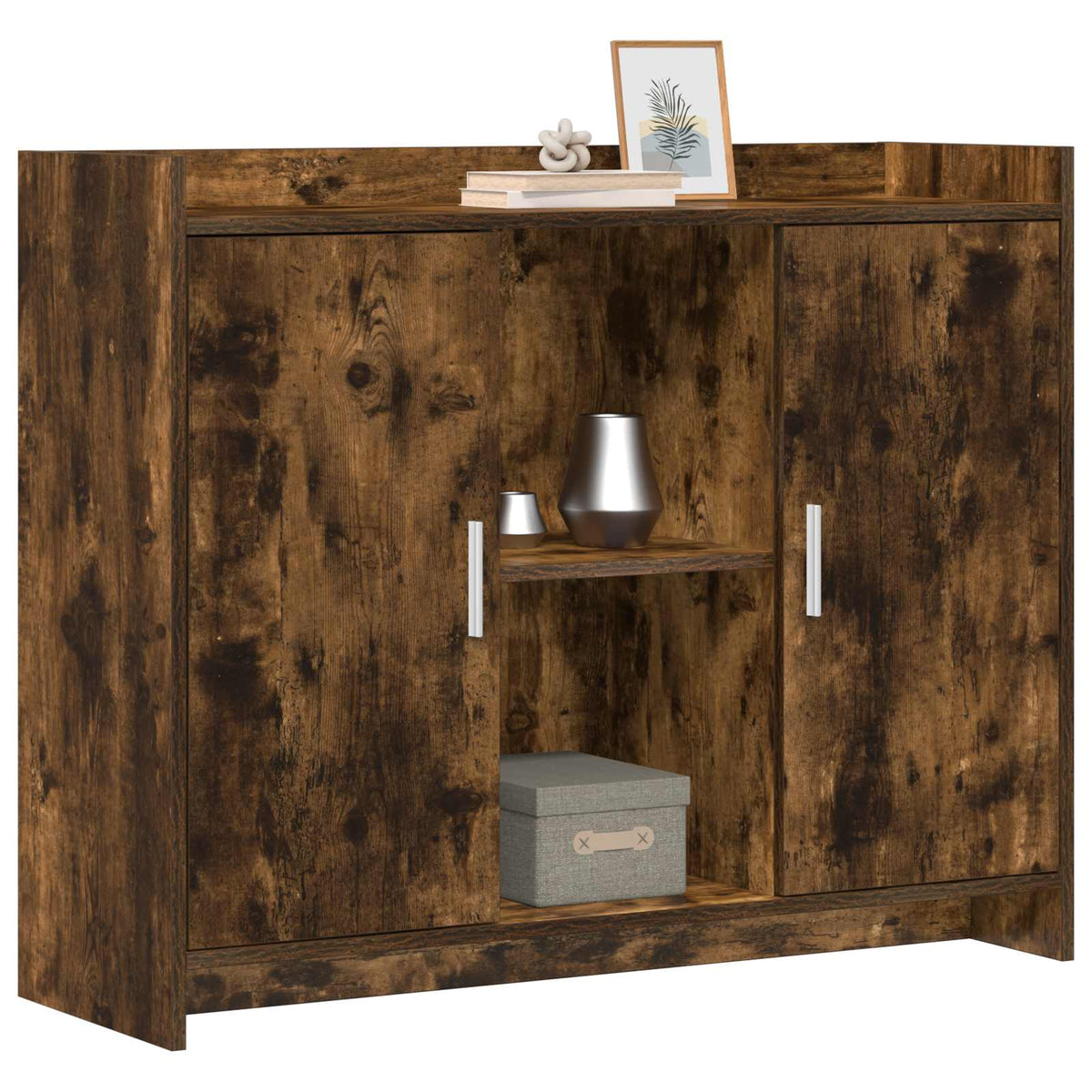 Sideboard Smoked Oak 98.5 x 33 x 80 cm Engineered Wood