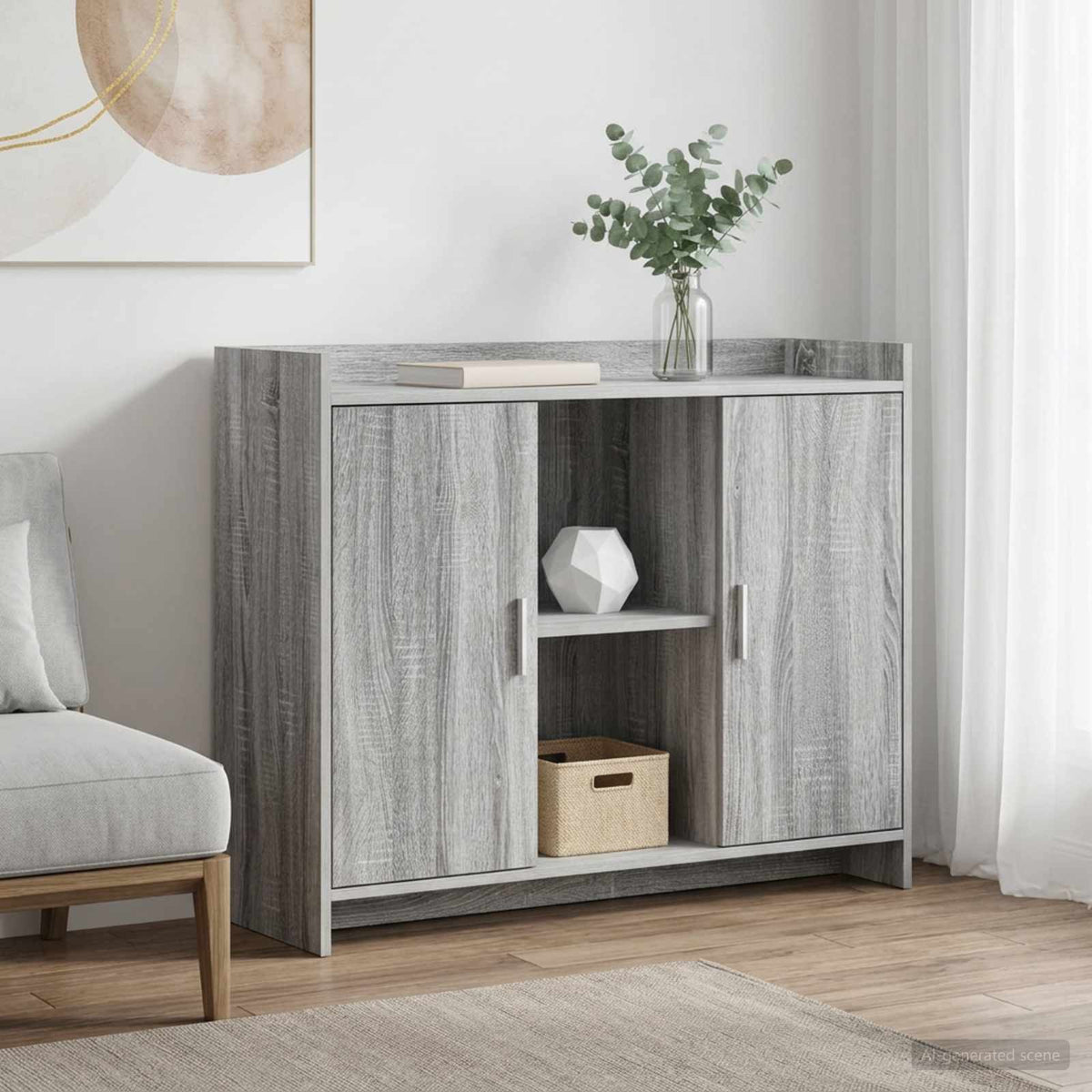 Sideboard Grey Sonoma 98.5 x 33 x 80 cm Engineered Wood