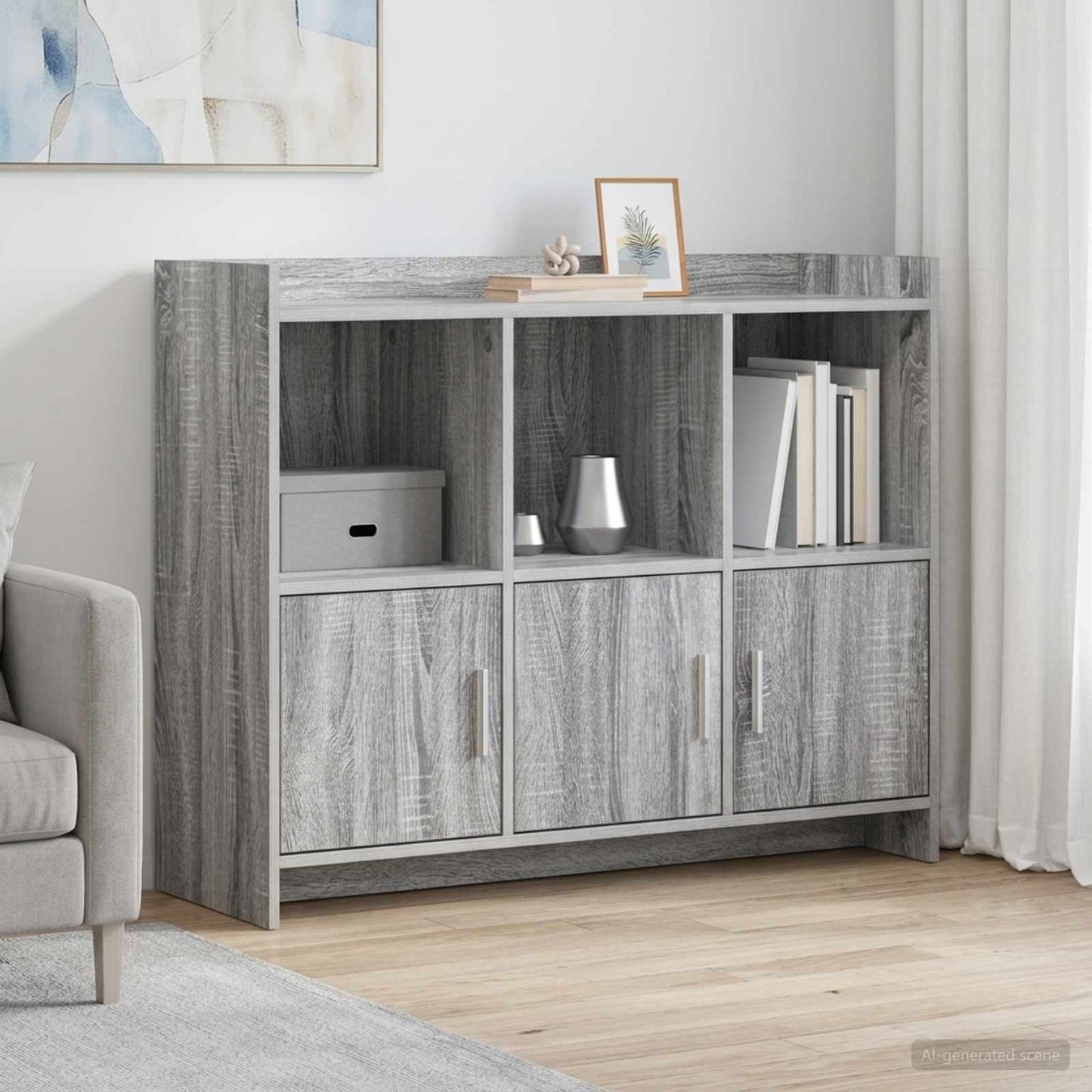Sideboard Grey Sonoma 98.5 x 33 x 80 cm Engineered Wood