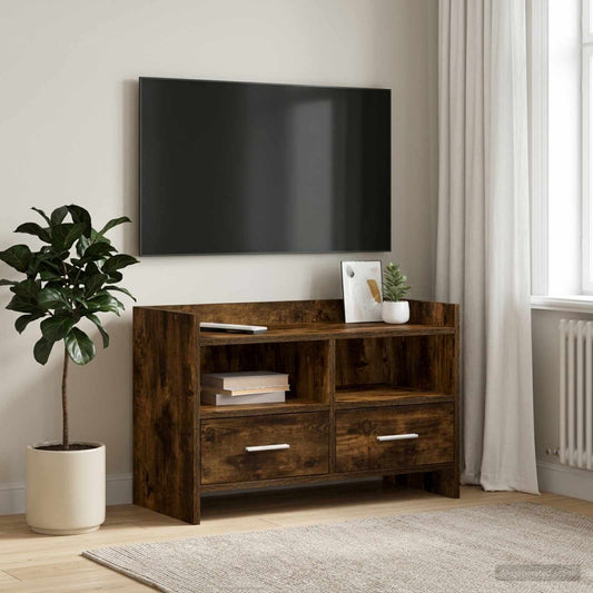 TV Cabinet 71.5 x 33 x 47 cm Smoked Oak Engineered Wood