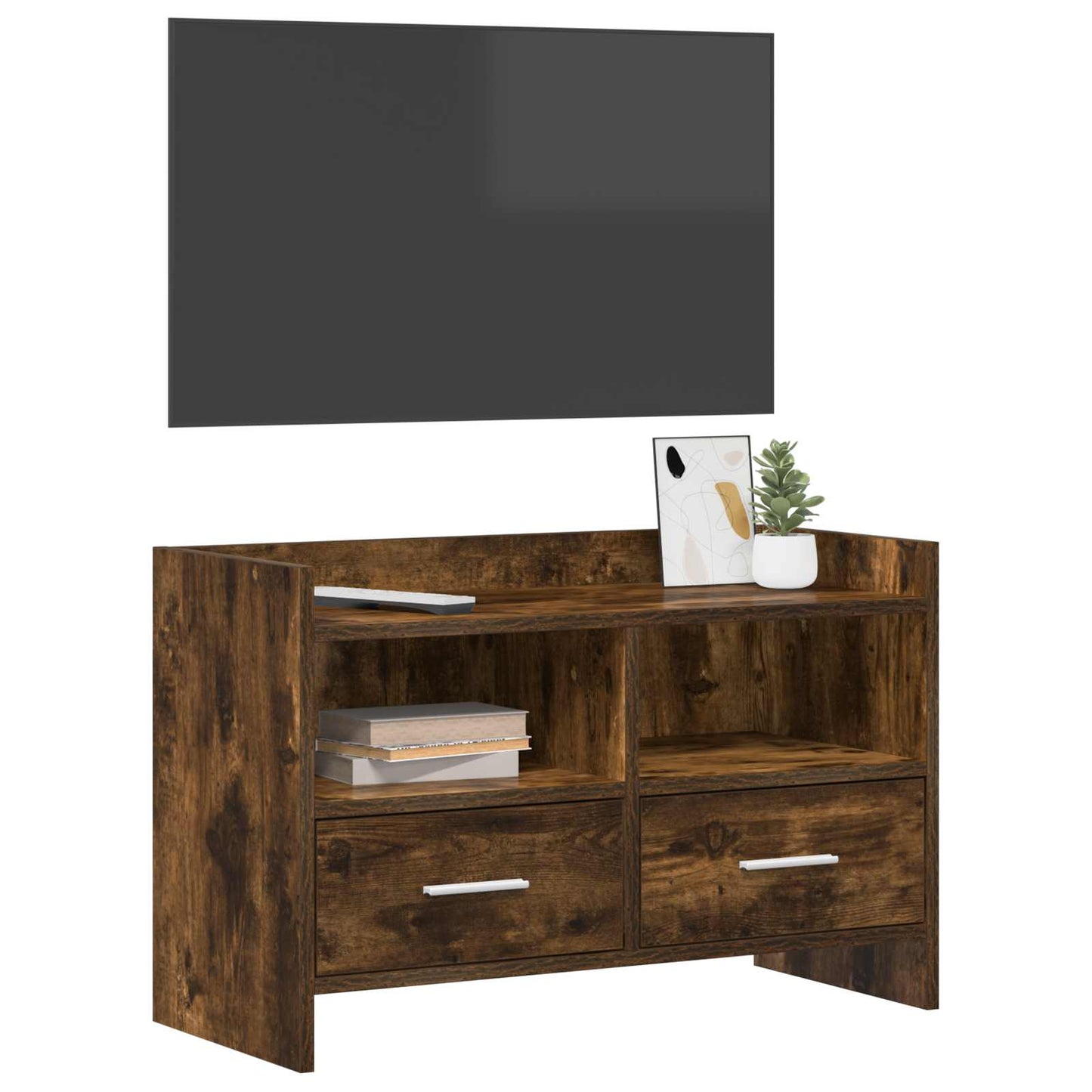 TV Cabinet 71.5 x 33 x 47 cm Smoked Oak Engineered Wood