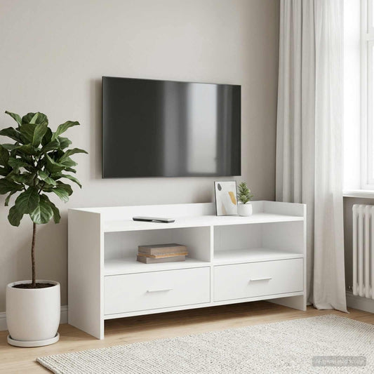 TV Cabinet 100 x 33 x 47 cm White Engineered Wood
