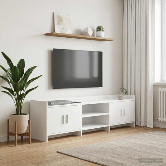 TV Cabinet 168 x 33 x 47 cm White Engineered Wood