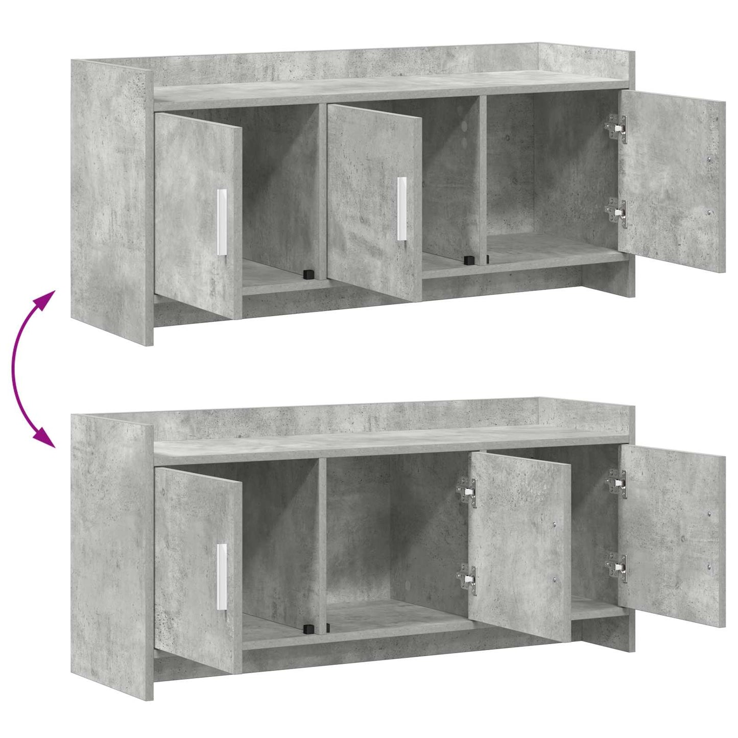 TV Cabinet 102 x 33 x 47 cm Concrete Grey Engineered Wood