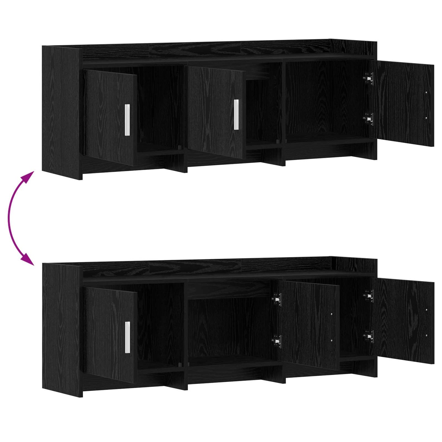 TV Cabinet 130 x 33 x 47 cm Black Oak Engineered Wood