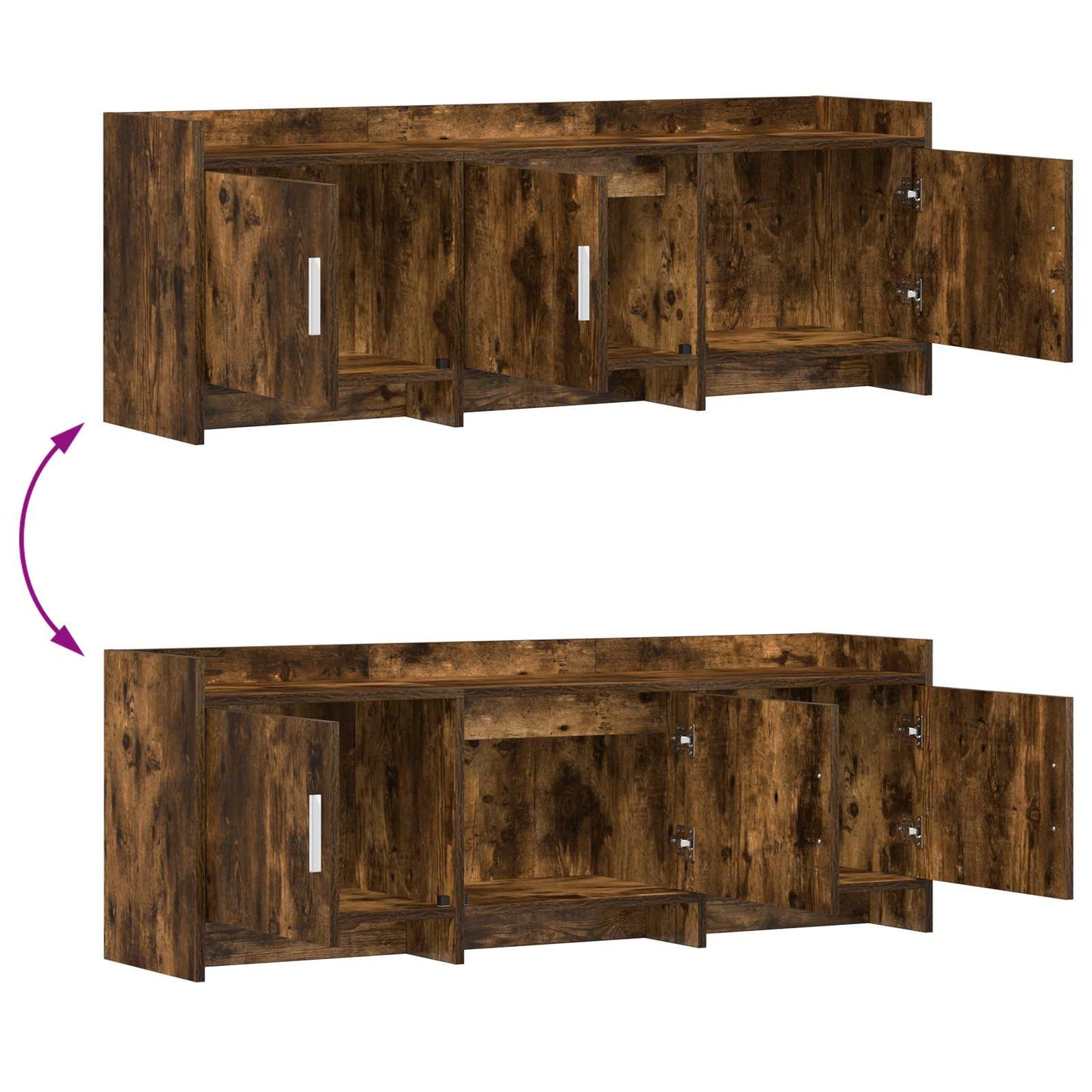 TV Cabinet 130 x 33 x 47 cm Smoked Oak Engineered Wood