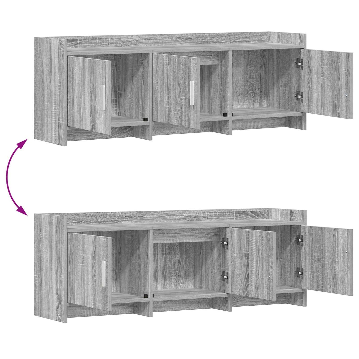 TV Cabinet 130 x 33 x 47 cm Grey Sonoma Engineered Wood