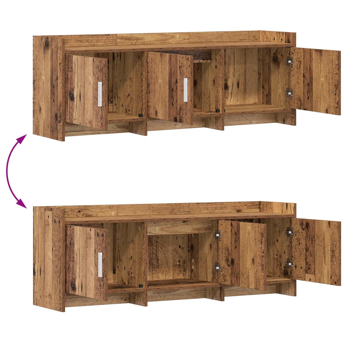 TV Cabinet 130 x 33 x 47 cm Old Wood Engineered Wood