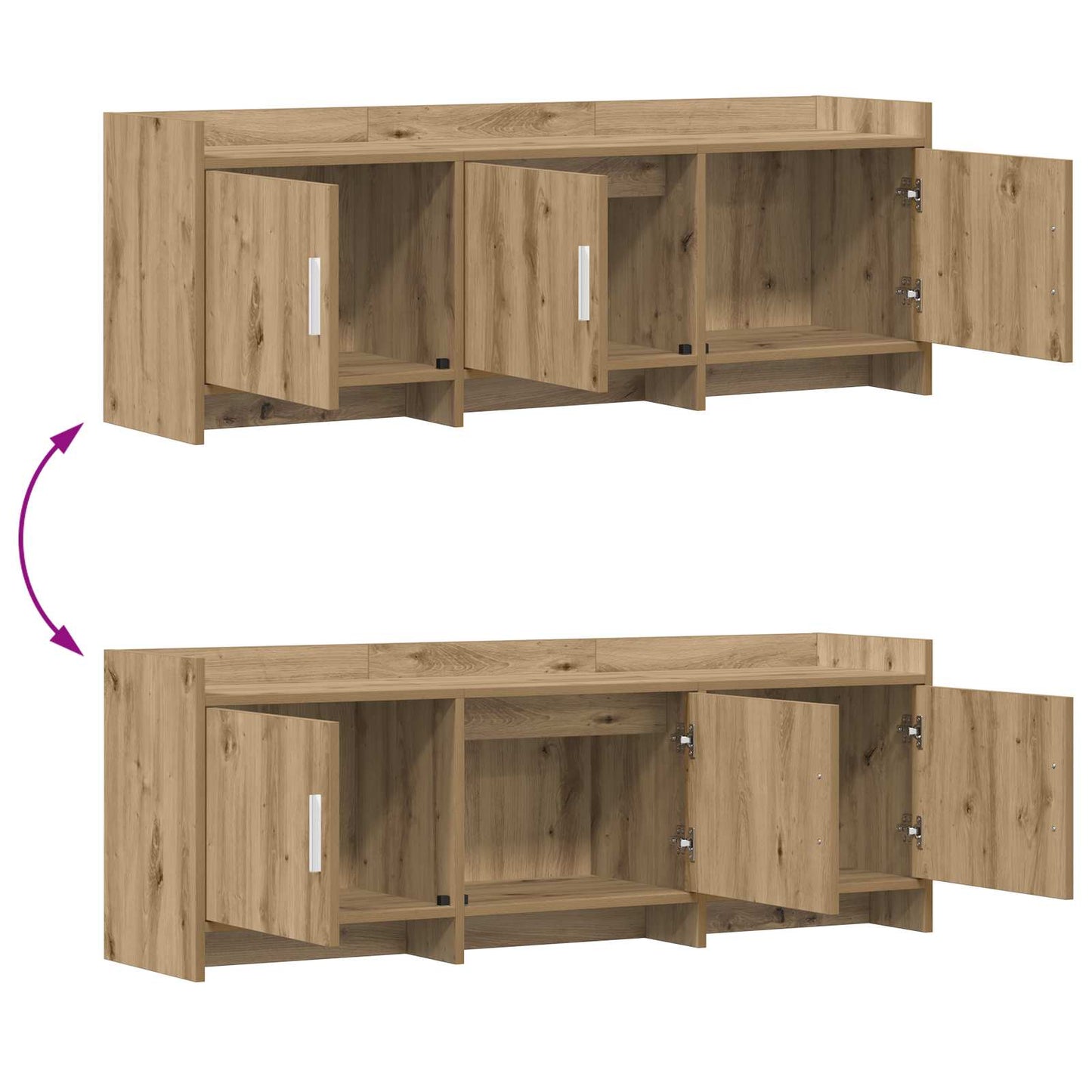 TV Cabinet 130 x 33 x 47 cm Artisan Oak Engineered Wood