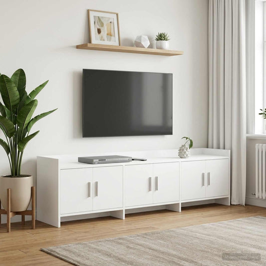 TV Cabinet 168 x 33 x 47 cm White Engineered Wood